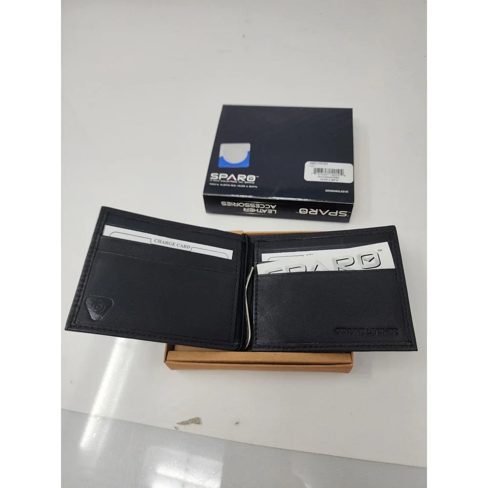 Sparo Mens LSU Tigers Bifold Wallet Black Leather RFID Blocking Casual Size OS